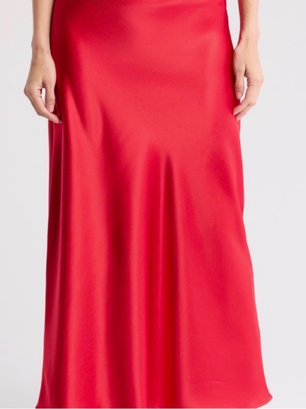 Antonio Melani Women's Red Satin Maxi Skirt